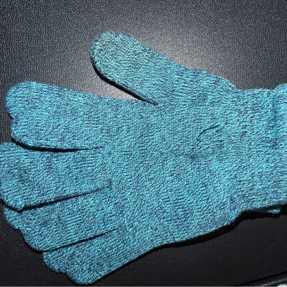 Blue Knit Gloves